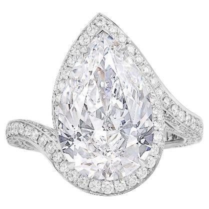 Bague en or 18 carats certifiée GIA et ornée d'un diamant de 3,00 ct sans défaut interne 