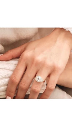 GIA Certified 3.00 Ct F/VS1 Pear Shape Diamond 18K Gold Solitaire Ring