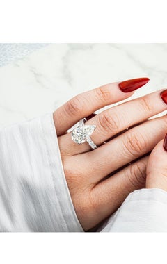GIA Certified 3.00 Ct  FLAWLESS / D color 18K Gold Solitarie Ring
