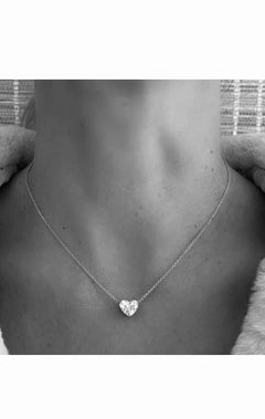 GIA Certified 3.00 Ct FLAWLESS / D color Heart Shape Diamond 18K Gold Pendant