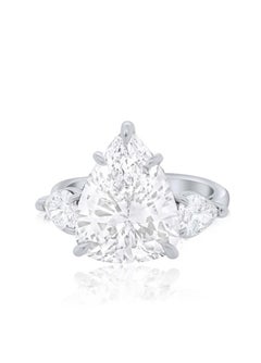 GIA Certified 3.00 Ct FLAWLESS / D color Pear Shape Diamond 18K Gold Ring