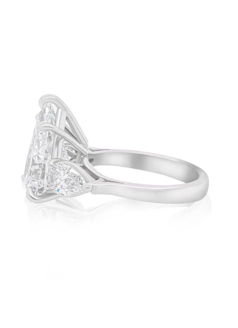 Taille poire Bague en or 18 carats certifiée GIA 3.00 Ct FLAWLESS / D color Pear Shape Diamond en vente