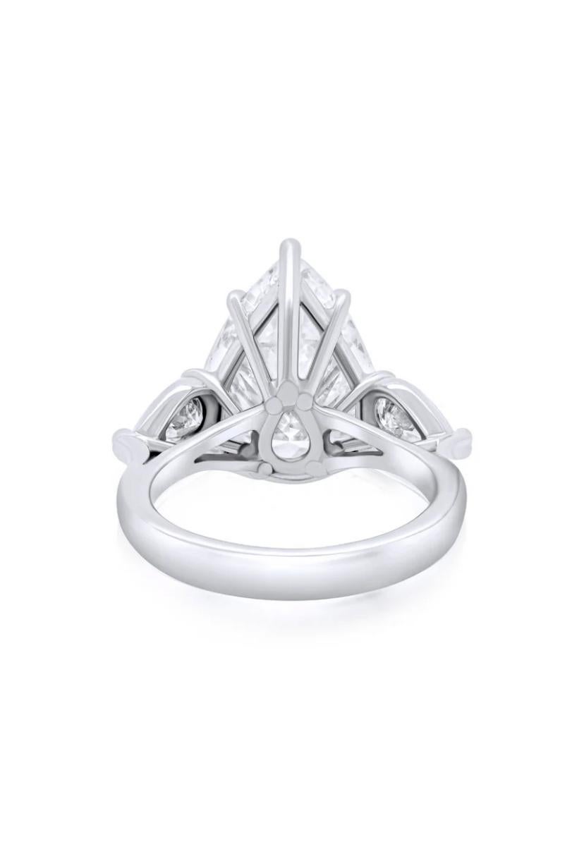 Bague en or 18 carats certifiée GIA 3.00 Ct FLAWLESS / D color Pear Shape Diamond Neuf - En vente à Massafra, IT