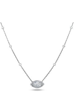 GIA Certified 3.00 Ct FLAWLESS / E color Marquise Shape Diamond Necklace
