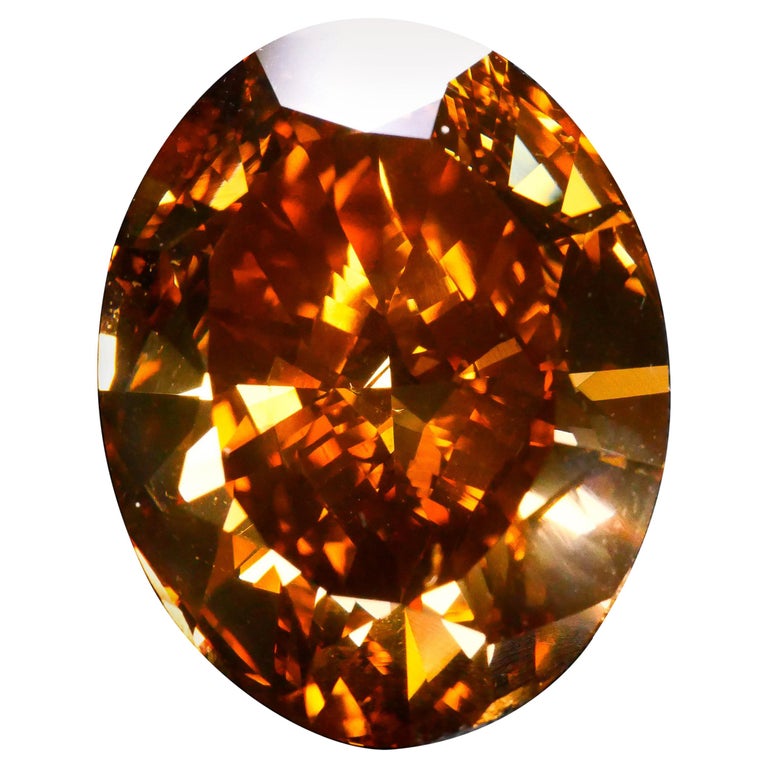 GIA Certified 30.03 Carat Diamond Fancy Intense Orange For Sale