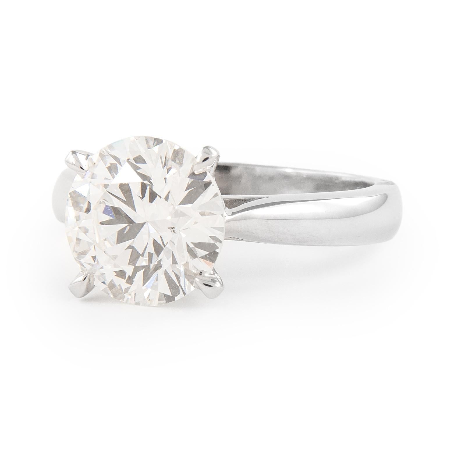 Round Cut GIA Certified 3.00ct Round Brilliant Diamond I VS2 Engagement Ring White Gold For Sale