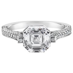 Roman Malakov GIA Certified 3.01 Carats Asscher Cut Diamond Engagement Ring
