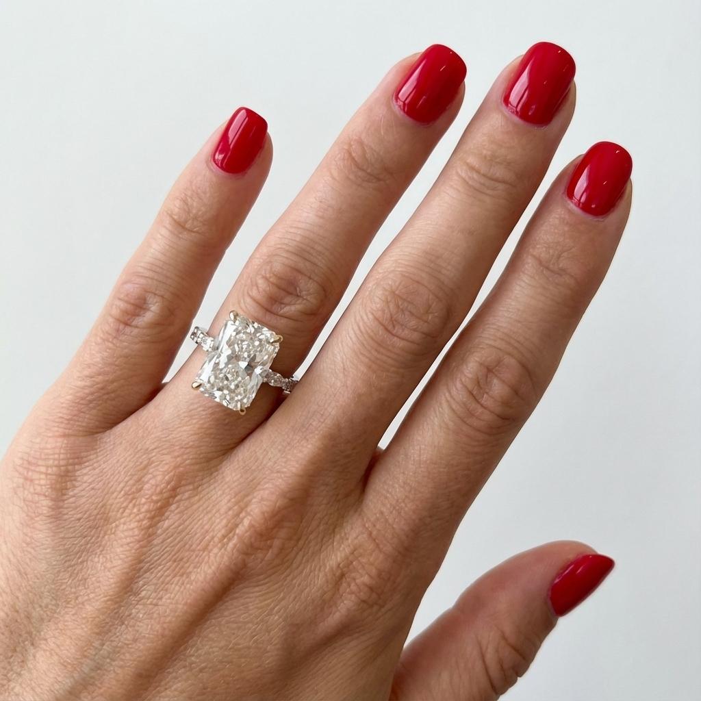 Contemporain Bague en platine et or jaune certifiée GIA 3,01 carats D VS2 Radiant Diamond en vente