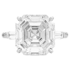 Anello con diamante quadrato taglio smeraldo certificato GIA da 3,01 carati D VVS1
