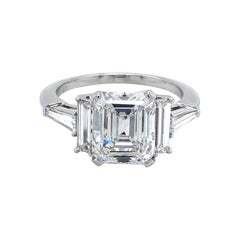 GIA Certified 3.01 Carat Diamond Platinum Engagement Ring