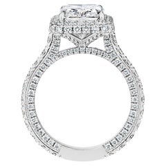Bague de fiançailles "Aliya" avec diamant radiant de 3,01 carats E VS1 certifié GIA