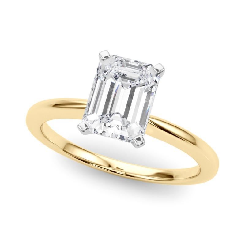 GIA-zertifizierter 3,01 Karat Smaragd Solitär-Diamantring mit Zacken (Smaragdschliff) im Angebot
