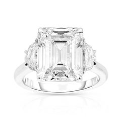 GIA Certified 3.01 Carat F VS1 Emerald Cut Diamond Platinum Ring