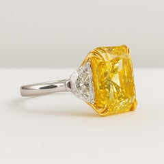 GIA Certified 3.01 Carat Fancy Intense Yellow Diamond Ring
