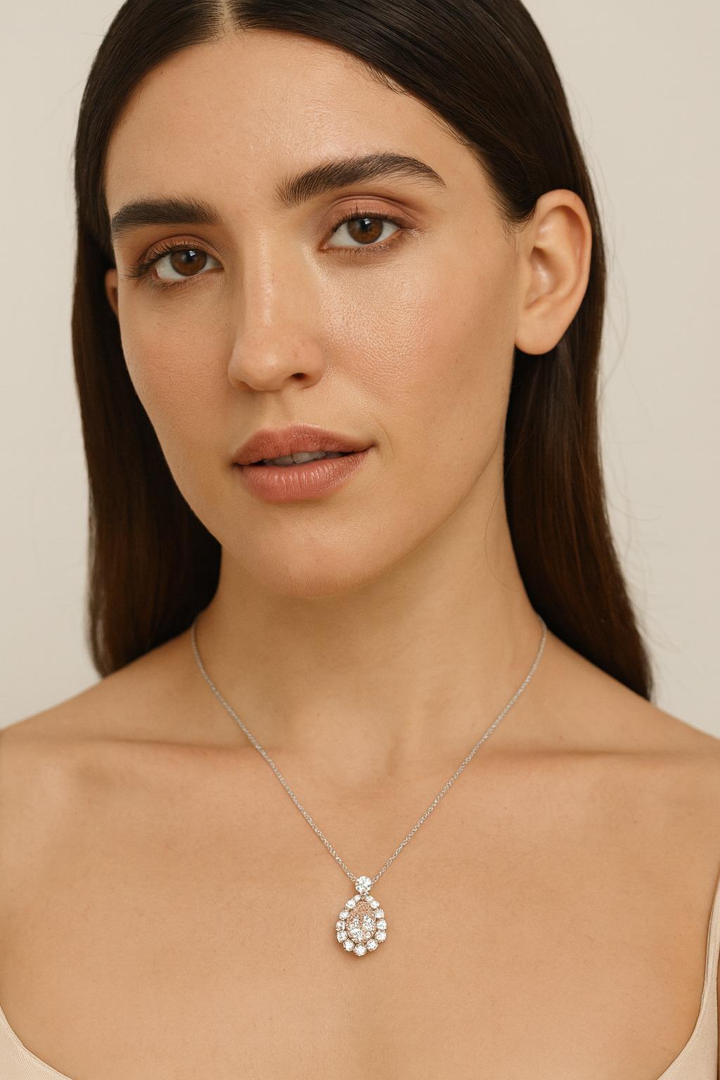 Modern GIA Certified 3.01 Carat Fancy Light Orangy Pink Diamond Pendant For Sale