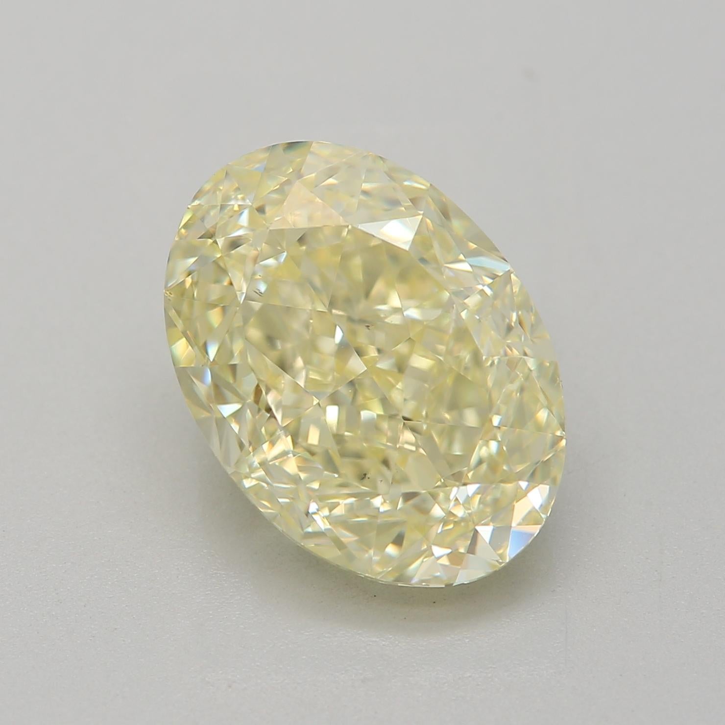 Oval Cut GIA Certified 3.01 Carat Fancy Light Yellow VS2 Clarity Diamond