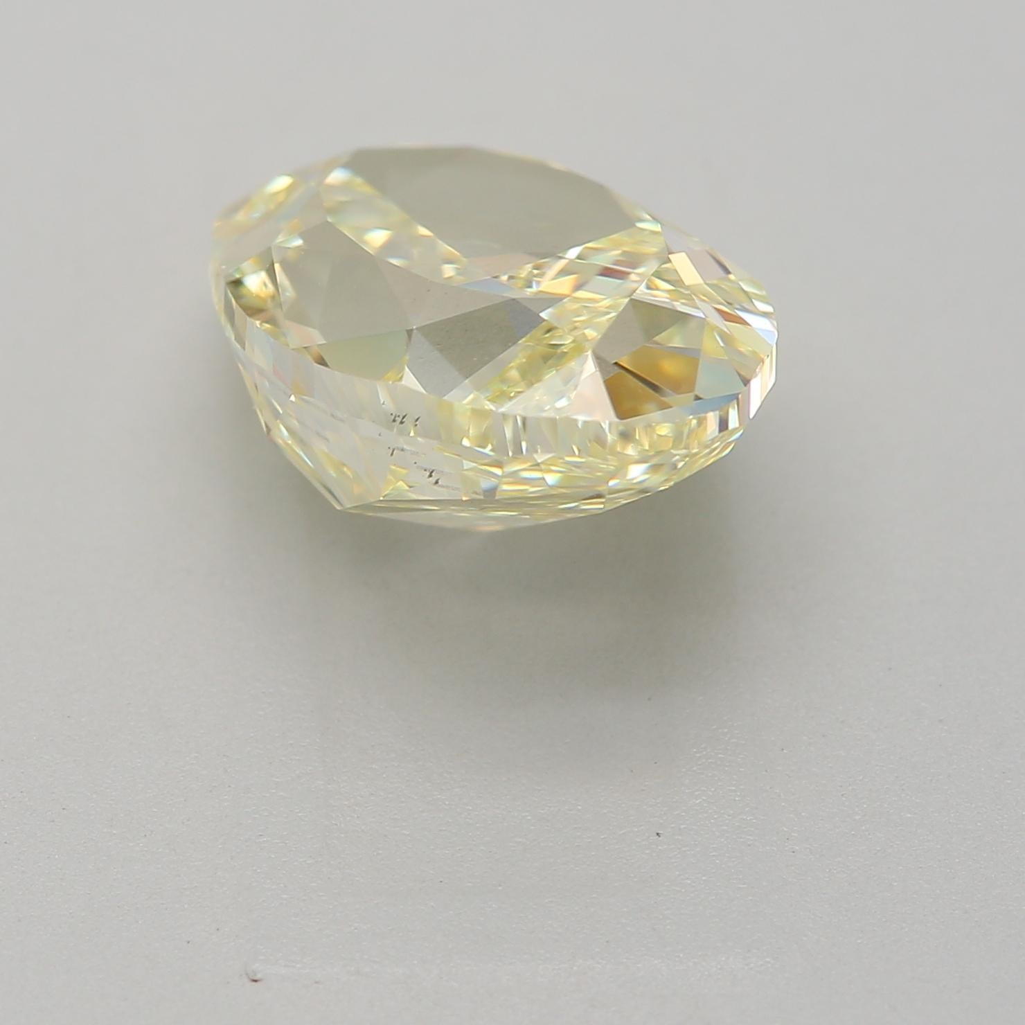 Women's or Men's GIA Certified 3.01 Carat Fancy Light Yellow VS2 Clarity Diamond