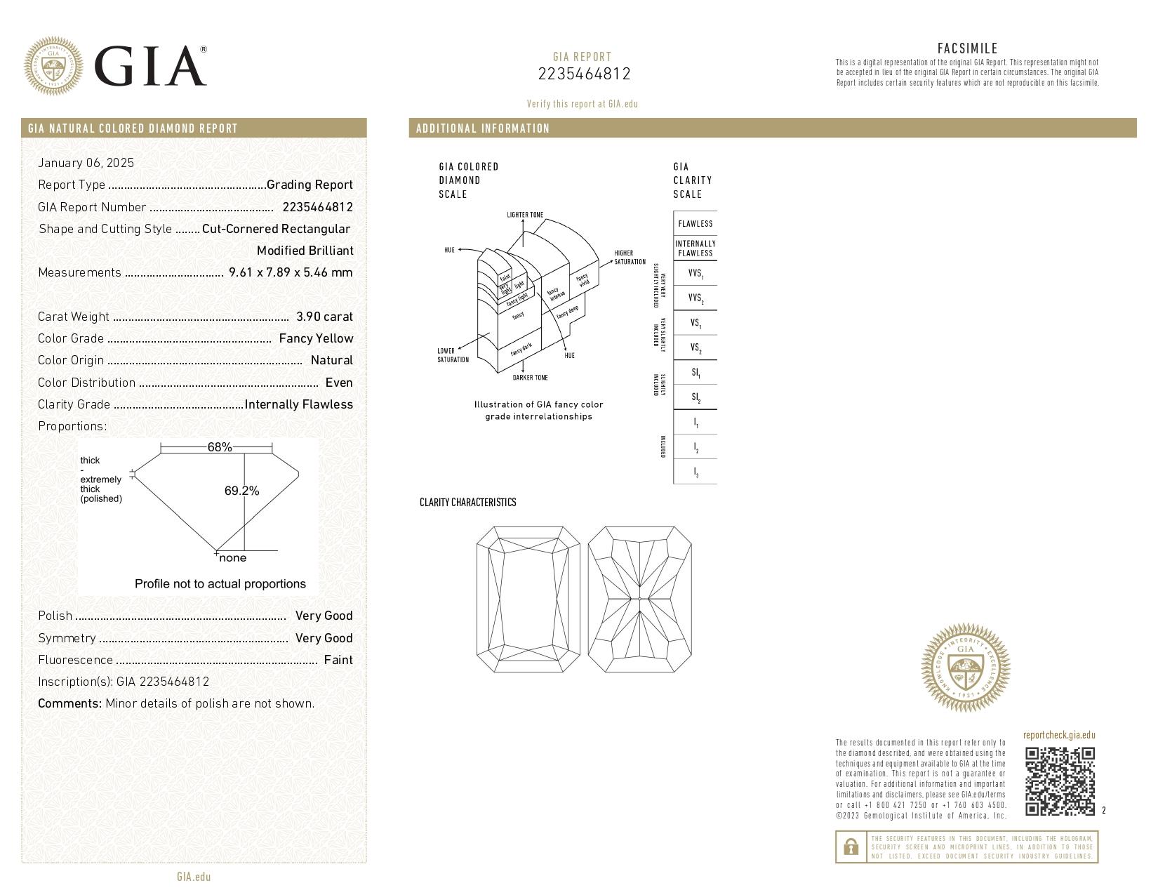 Bague en diamant certifié GIA de 3,01 carats jaune fantaisie VS1 avec pierre latérale trapézoïdale Neuf - En vente à Chicago, IL