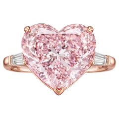 GIA Certified 3.01 Carat Heart Shape Pink Diamond Ring
