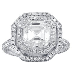 GIA Certified 3.01 Carat I-VS1 Asscher Cut Diamond Ring