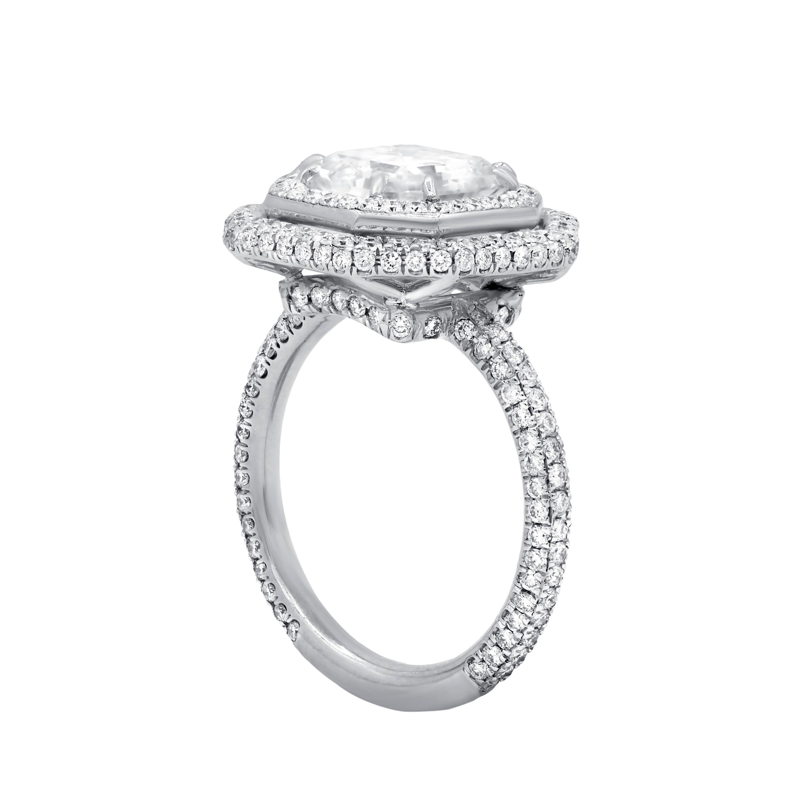 GIA Certified 3.01 Carat I-VS1 Asscher Cut Diamond Ring For Sale 1