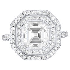 Anello con diamante taglio Asscher certificato GIA da 3,01 carati I-VS1