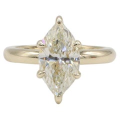 GIA Certified 3.01 Carat M VS2 Marquise Natural Diamond Engagement Ring