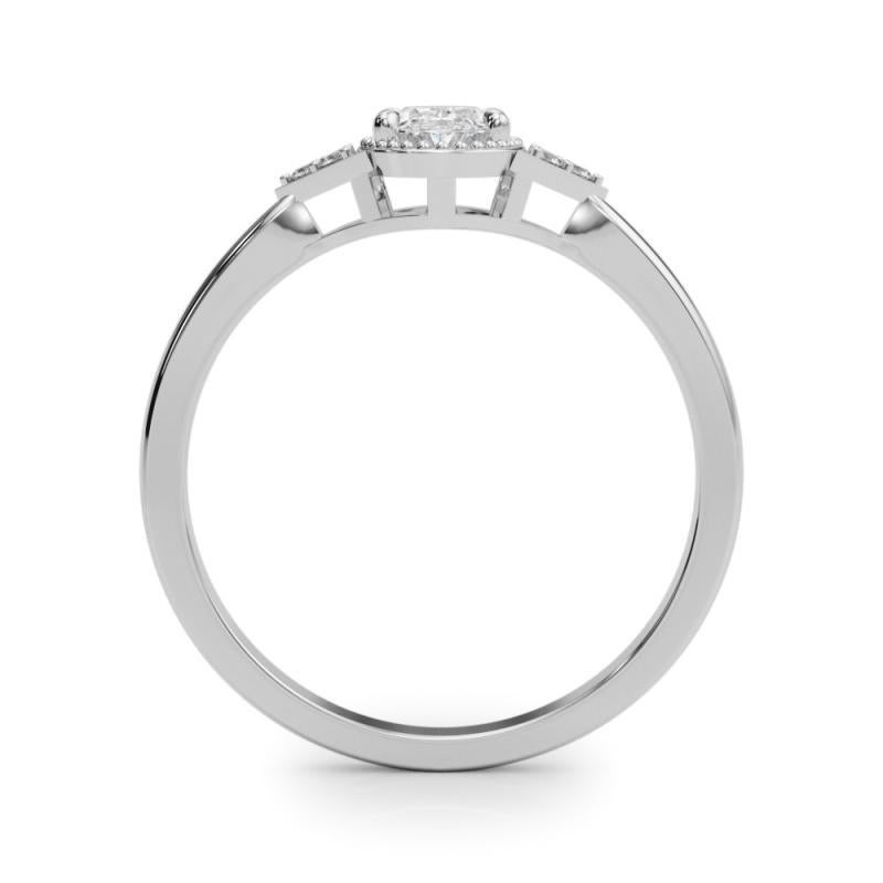 GIA zertifiziert 3,01 Karat Milgrain Oval Lünette Geometrische Diamant-Ring im Zustand „Neu“ im Angebot in New York, NY