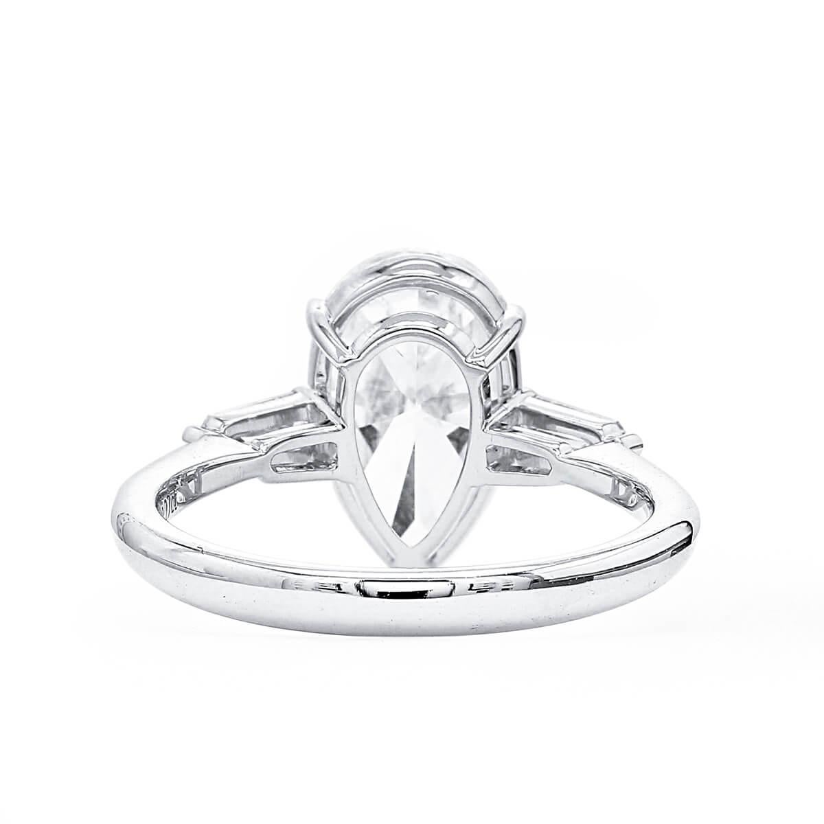 Pear Cut GIA Certified 3.01 Carat Natural White Diamond Engagement Wedding Ring