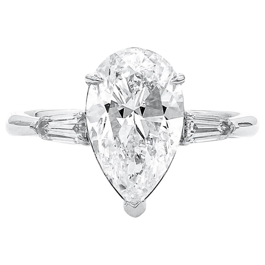 GIA Certified 3.01 Carat Natural White Diamond Engagement Wedding Ring