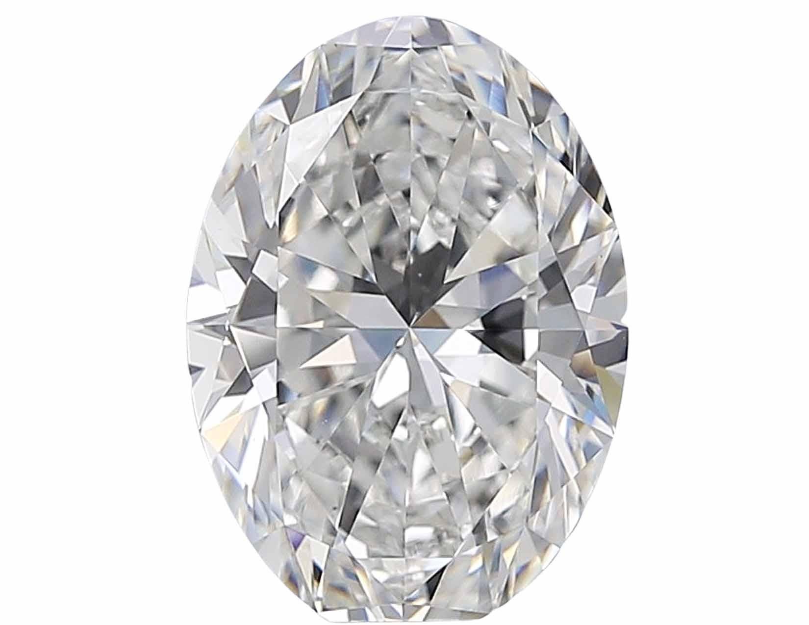 Contemporary GIA Certified 3.01 Carat Oval G Color Diamond 14K White Gold Engagement Ring For Sale