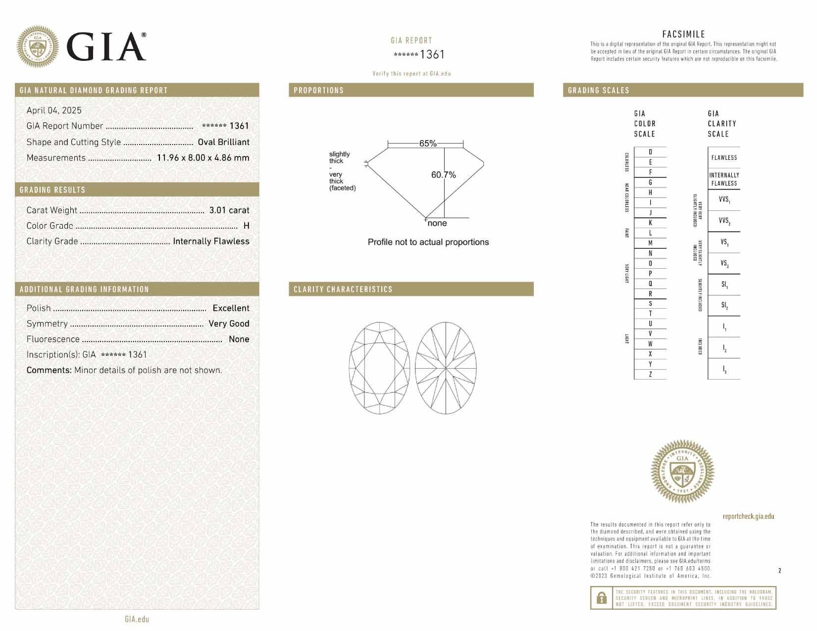 Oval Cut GIA Certified 3.01 Carat Oval IF ClarityDiamond 14K White Gold Engagement Ring For Sale