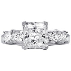 GIA Certified 3.01 Carat Radiant Cut Diamond Engagement Ring
