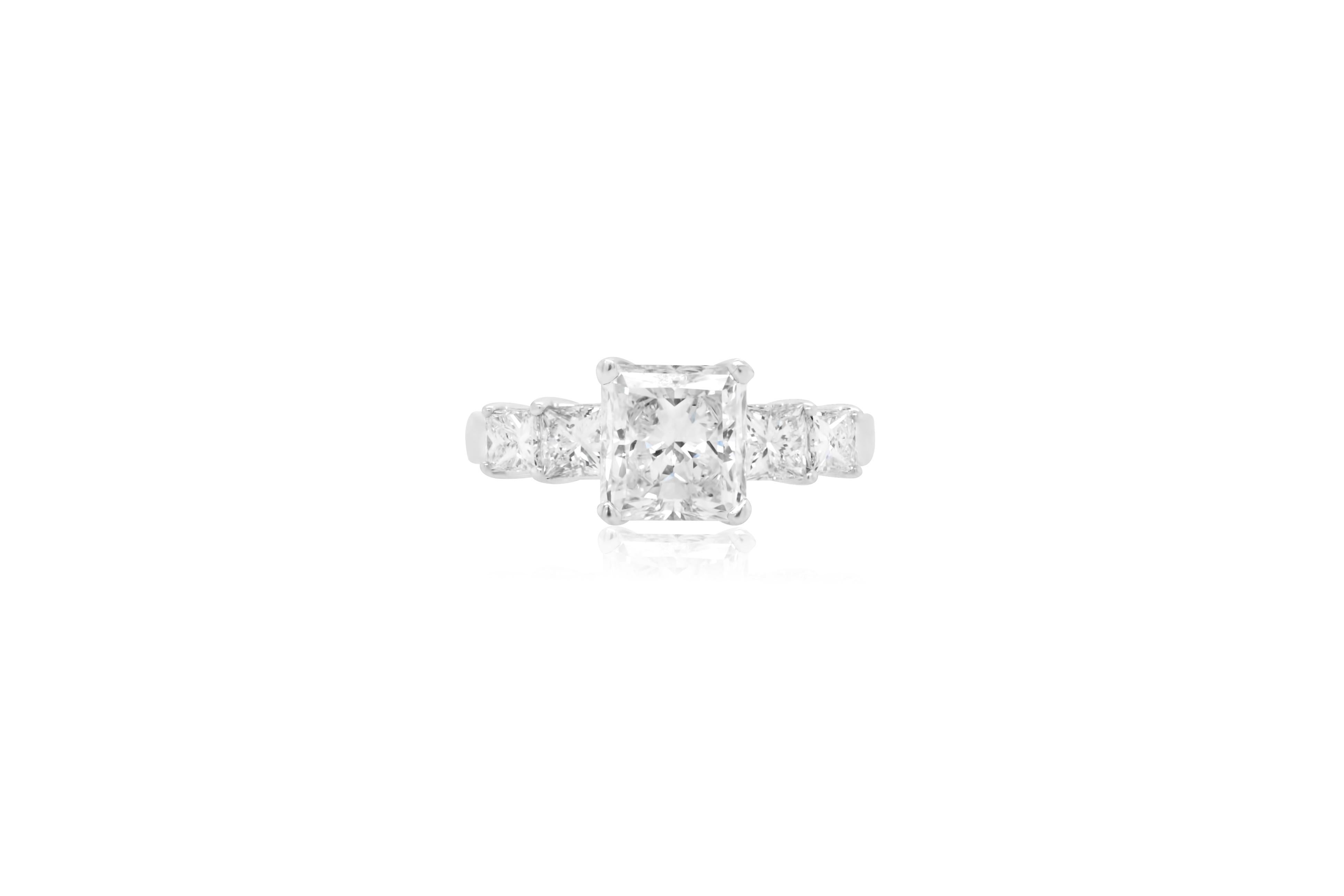 GIA Certified 3.01 Carat Radiant Cut Diamond Engagement Ring