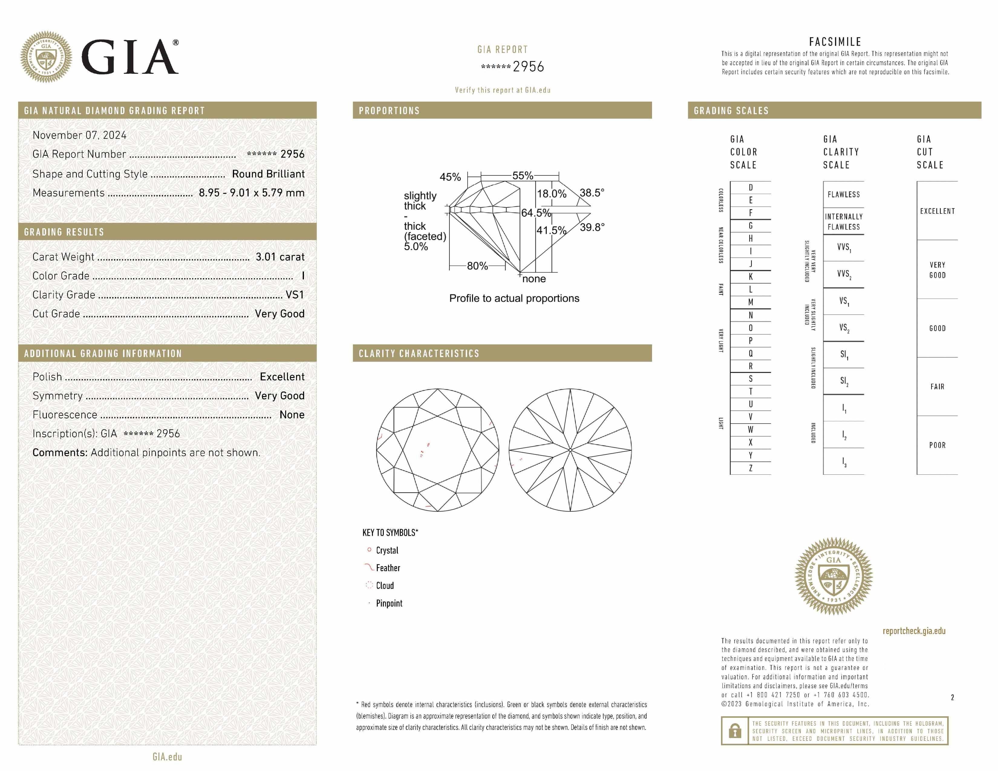 Bague solitaire en or blanc 14 carats avec diamants taille ronde de 3,01 carats certifiés GIA Neuf - En vente à Chicago, IL