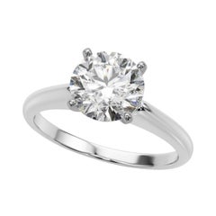 GIA Certified 3.01 Carat Round Solitaire Classic  Bague en diamant