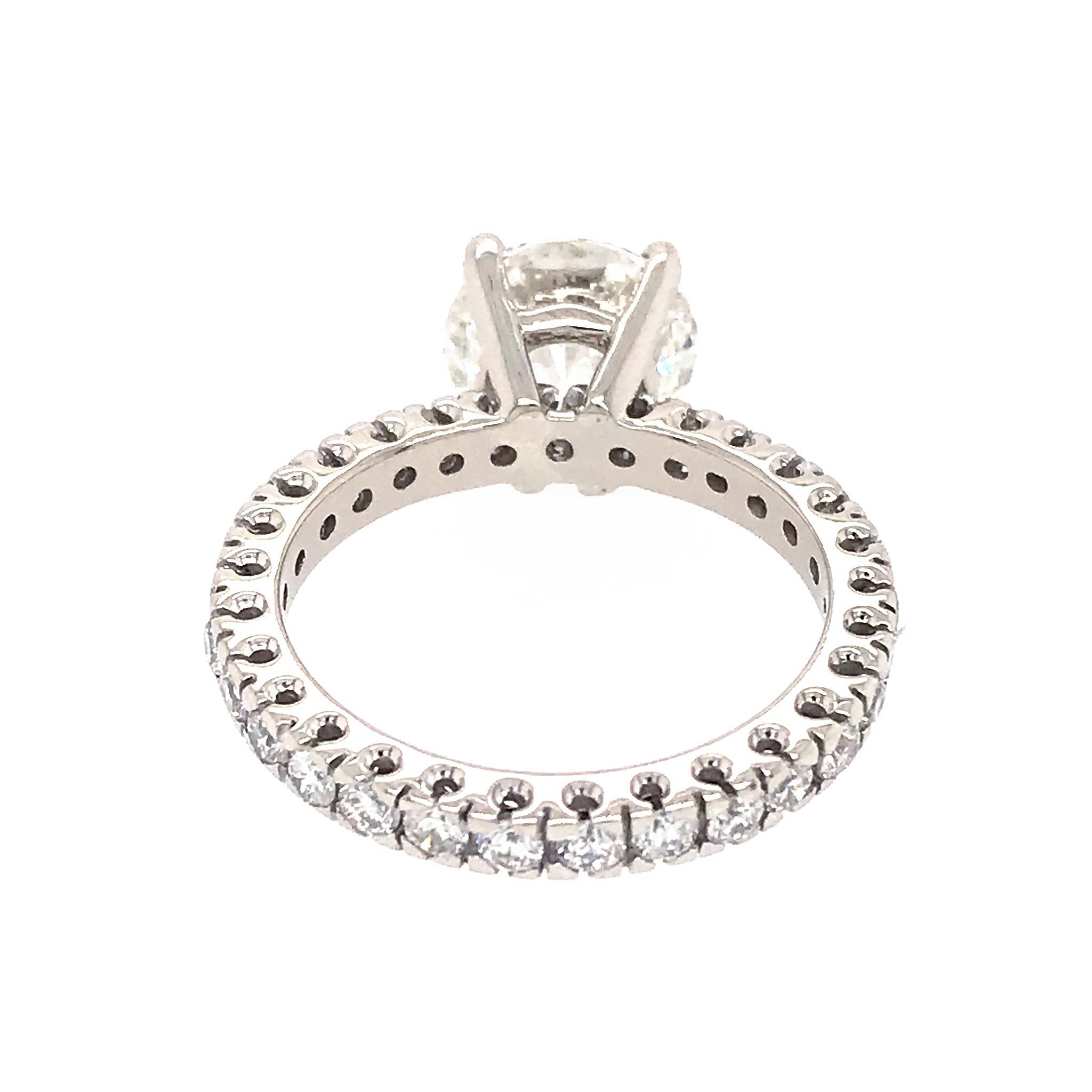 Women's GIA Certified 3.01 Carat Diamond Engagement Ring