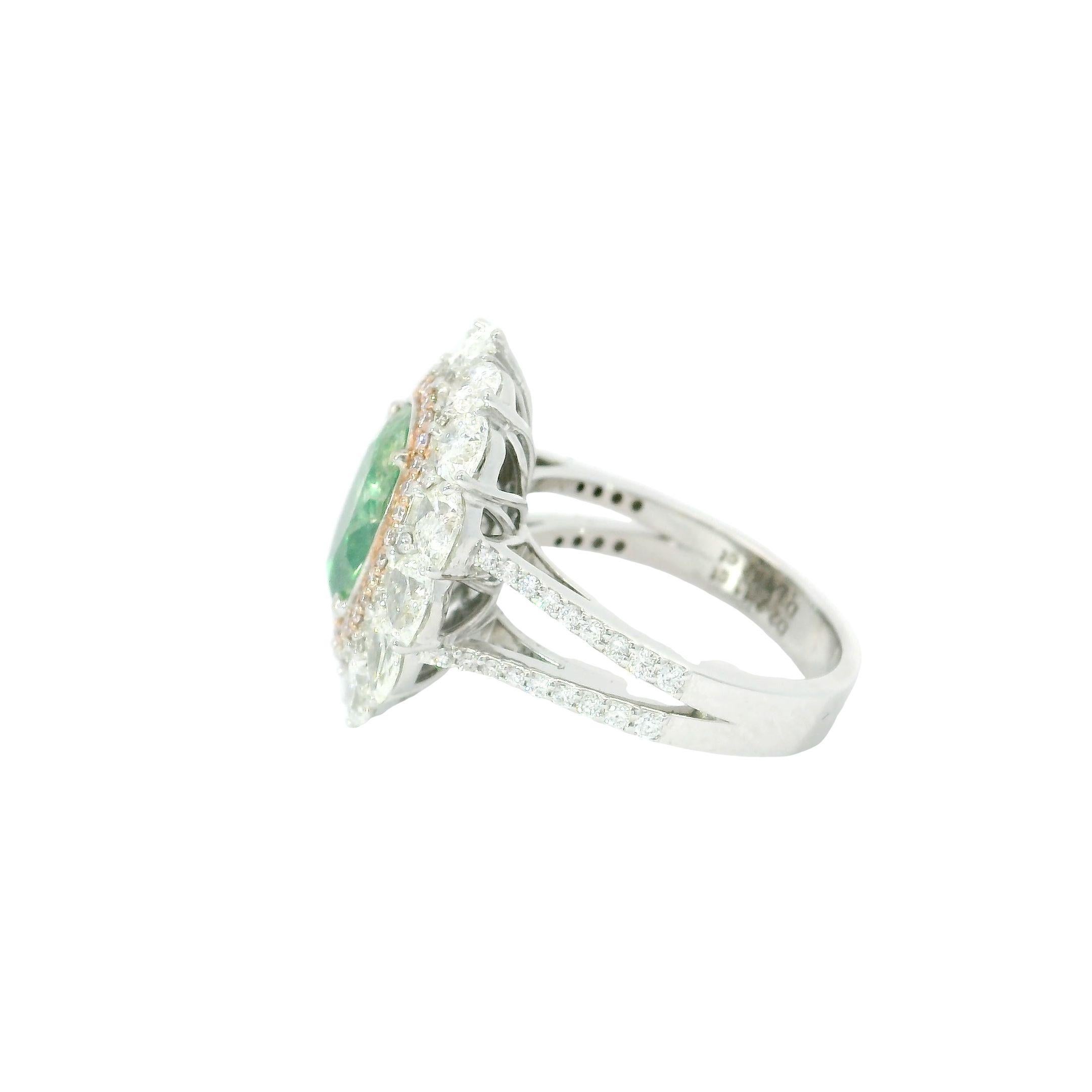 GIA Certified 3.01 Ct Fancy Light Brownish Greenish yelow I1Clarity Diamond Ring 1
