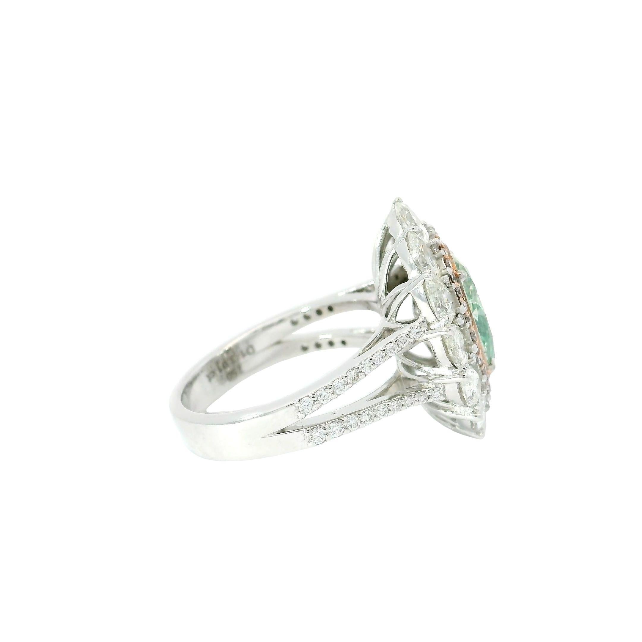GIA Certified 3.01 Ct Fancy Light Brownish Greenish yelow I1Clarity Diamond Ring 2