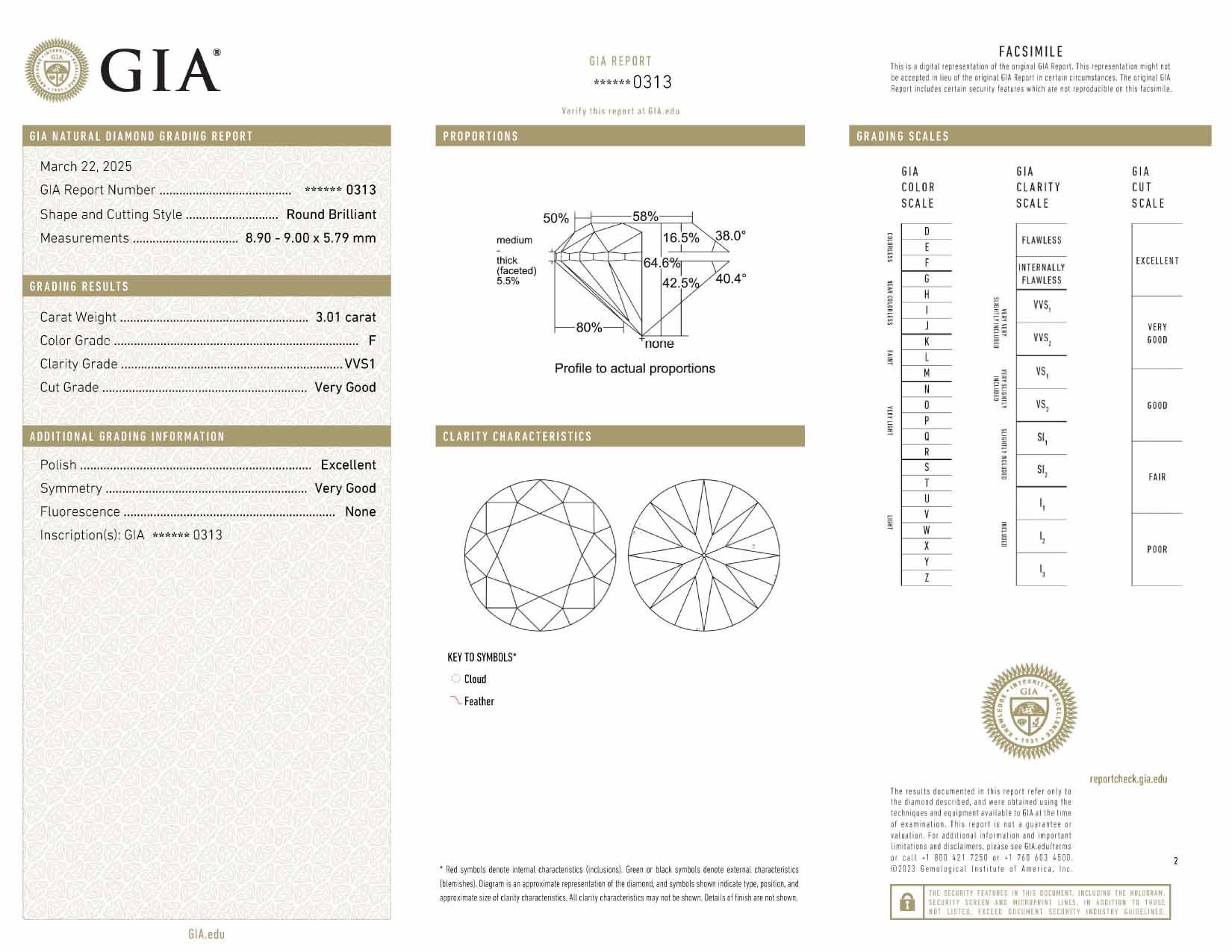 GIA Certified 3.01 Ct Round Cut Diamond Ring with Tapered Baguette in Platinum In New Condition For Sale In Chicago, IL