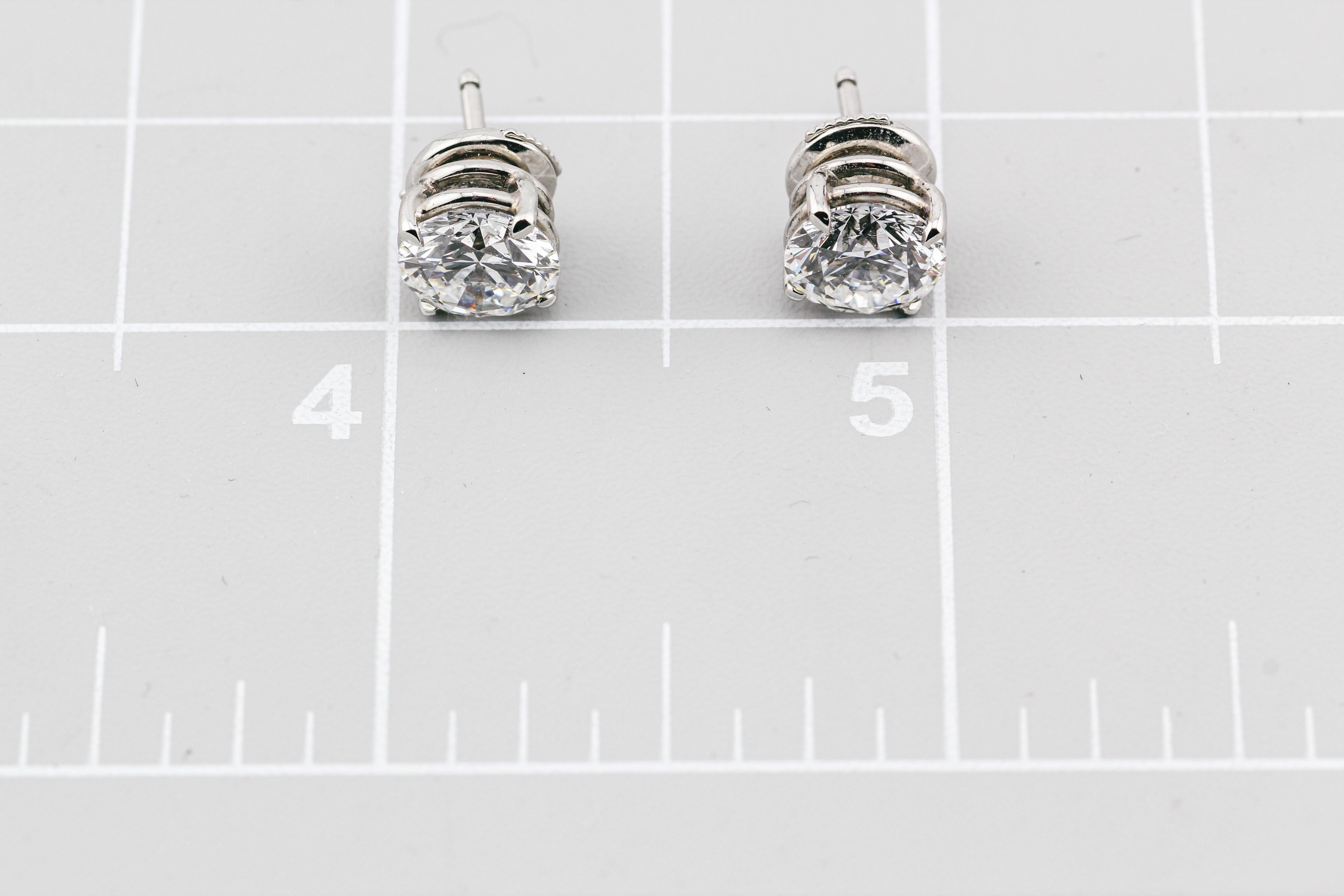 GIA Certified 3.01 K VS2 2.91 J SI1 Diamond Studs Earrings For Sale 9