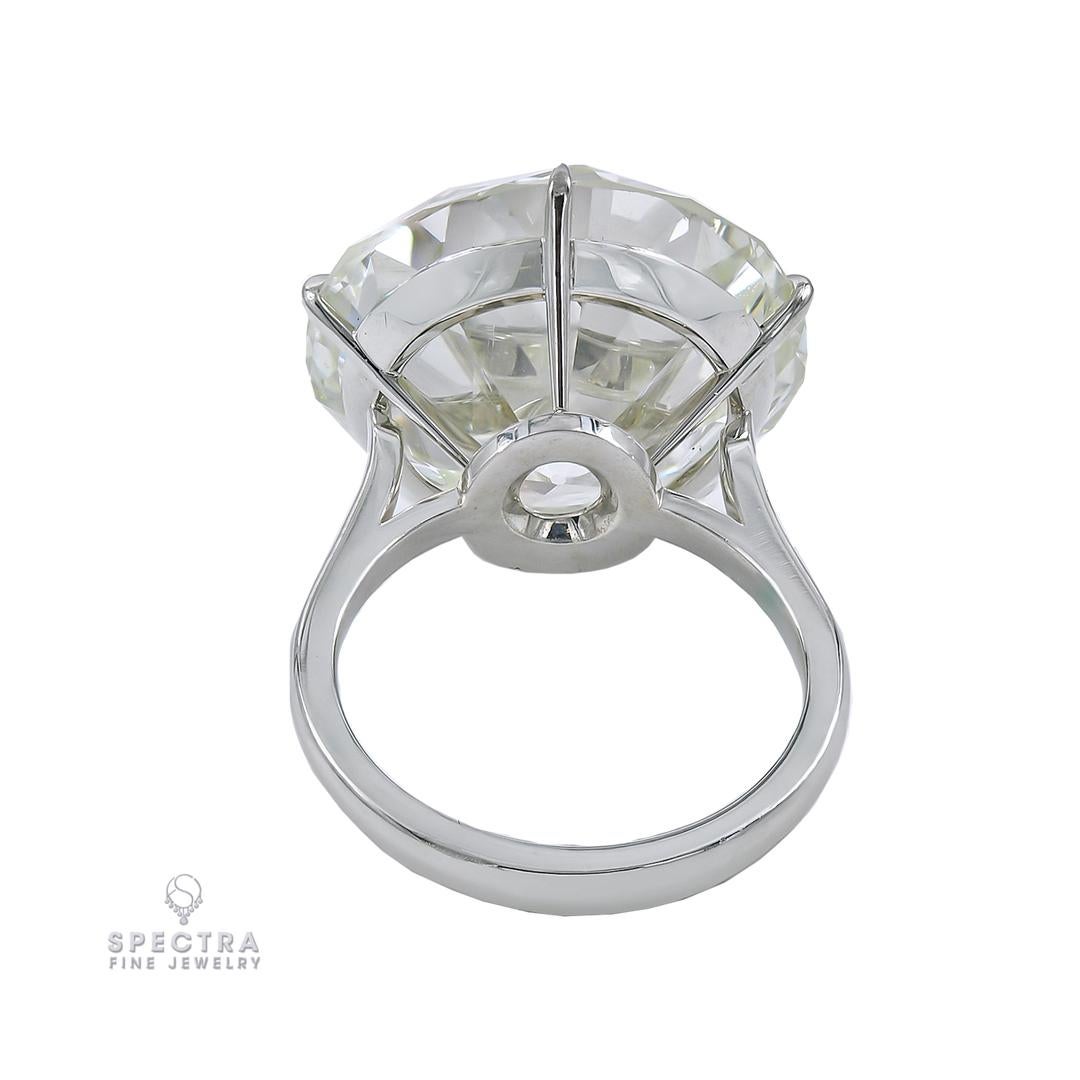 Romantic Spectra Fine Jewelry, GIA Certified 30.12 Carat Old European-Cut Diamond Ring For Sale