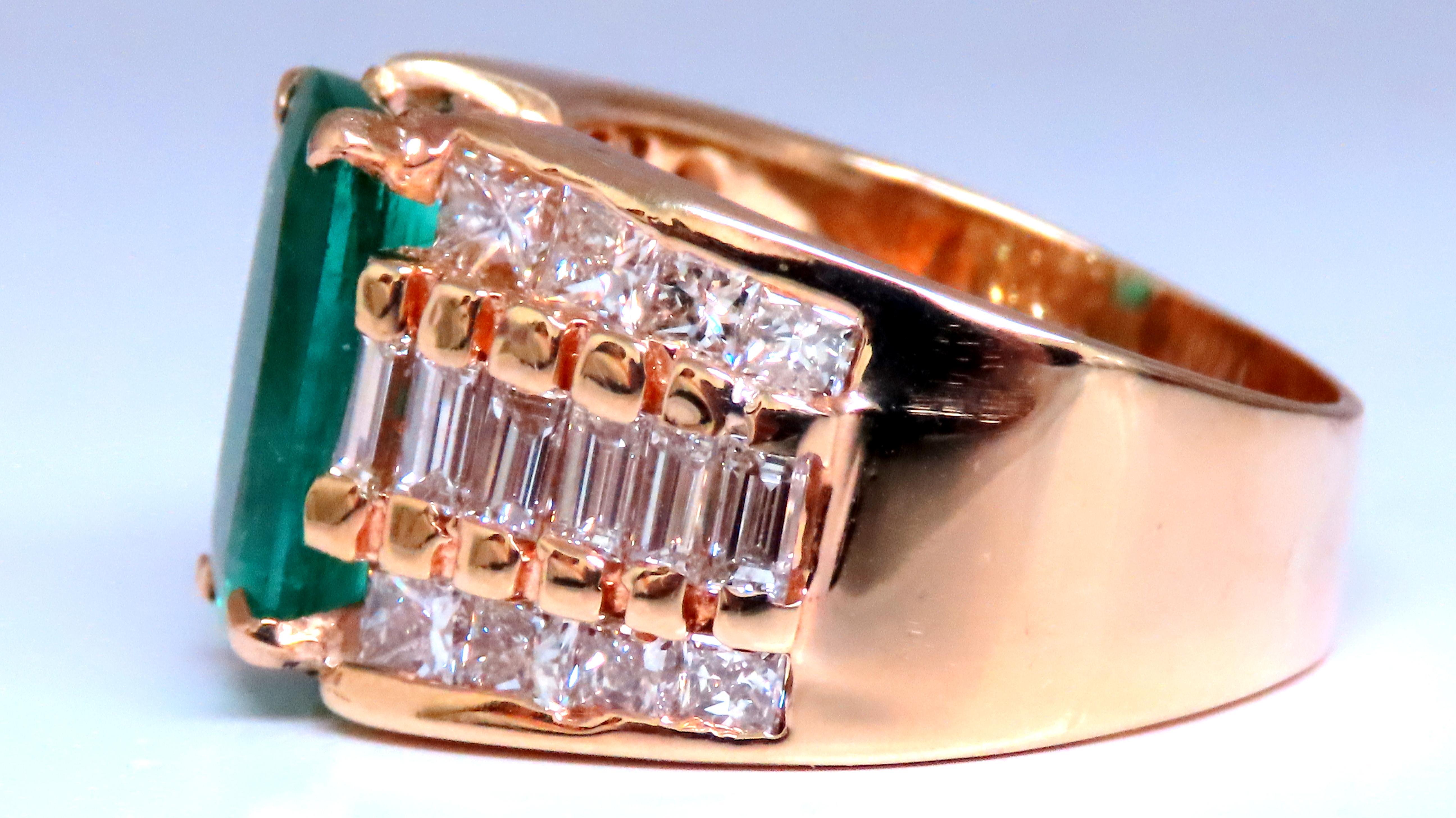 GIA Certified 3.01ct Natural Emerald Diamonds Ring 14kt Gold 12360 In New Condition For Sale In New York, NY