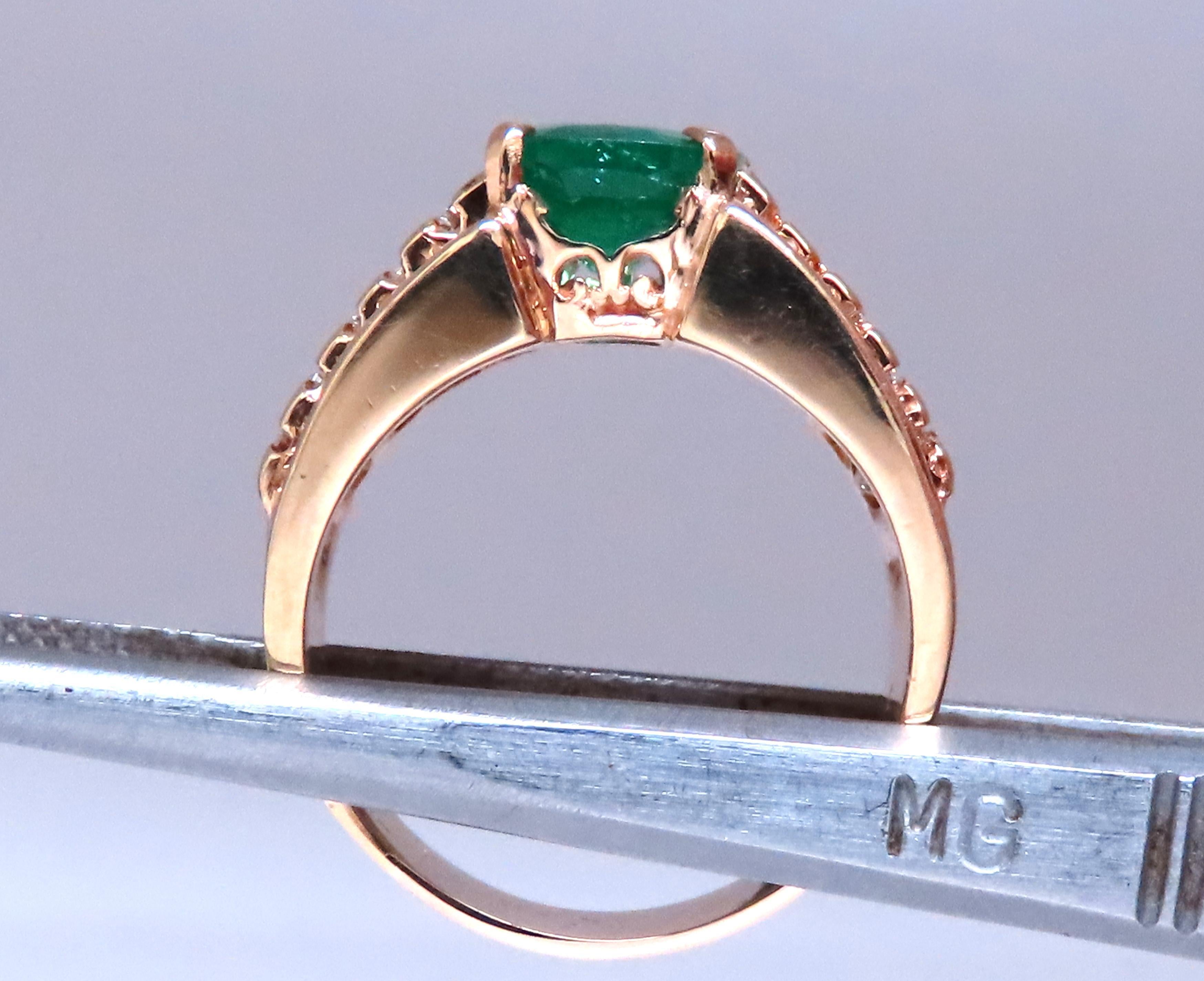 GIA Certified 3.01ct Natural Emerald Diamonds Ring 14kt Gold 12360 Pour femmes en vente