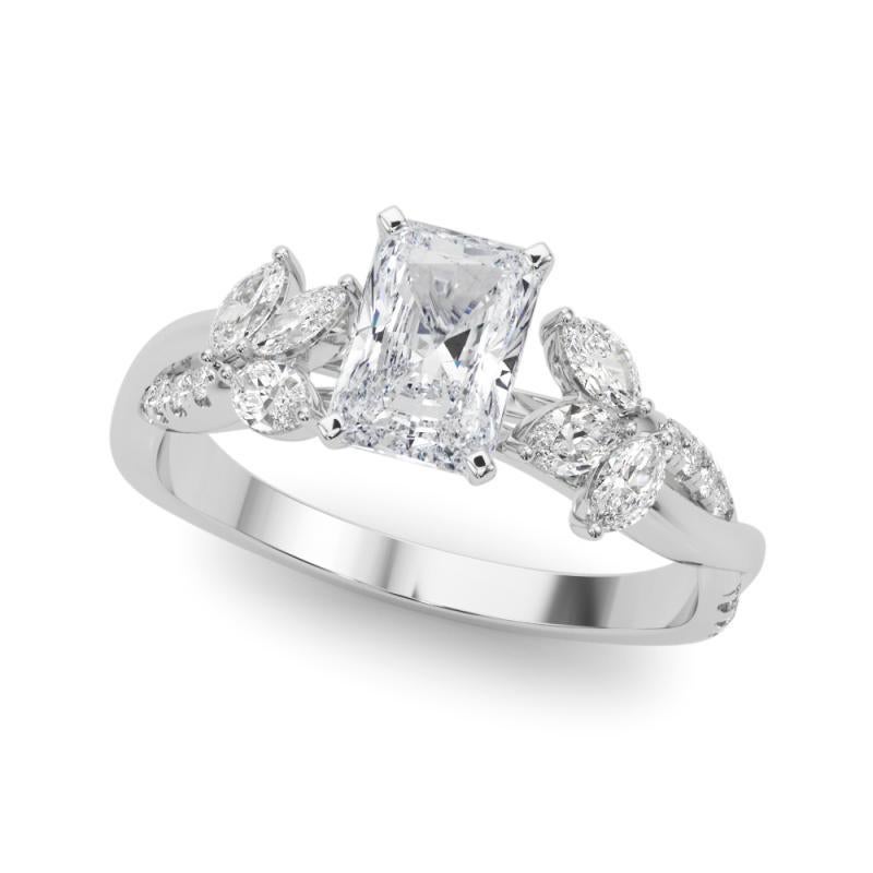 GIA zertifiziert 3,01ct Radiant Entwined Garten Blume Rebe Diamant-Ring (Radiantschliff) im Angebot