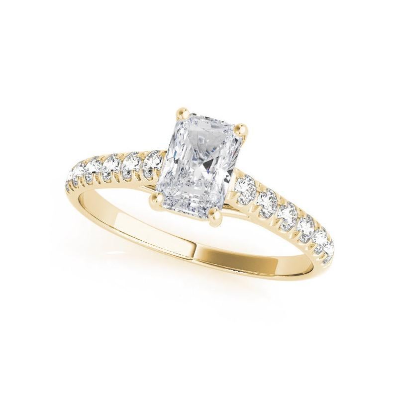 Taille radiant Bague à diamant certifié GIA 3.01ct Radiant Pave Trellis Entwined Prong en vente