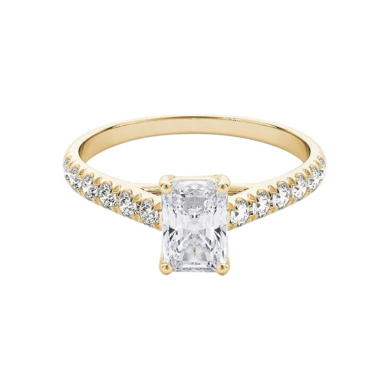 GIA Certified 3.01ct Radiant Pave Trellis Entwined Prong Diamond Ring