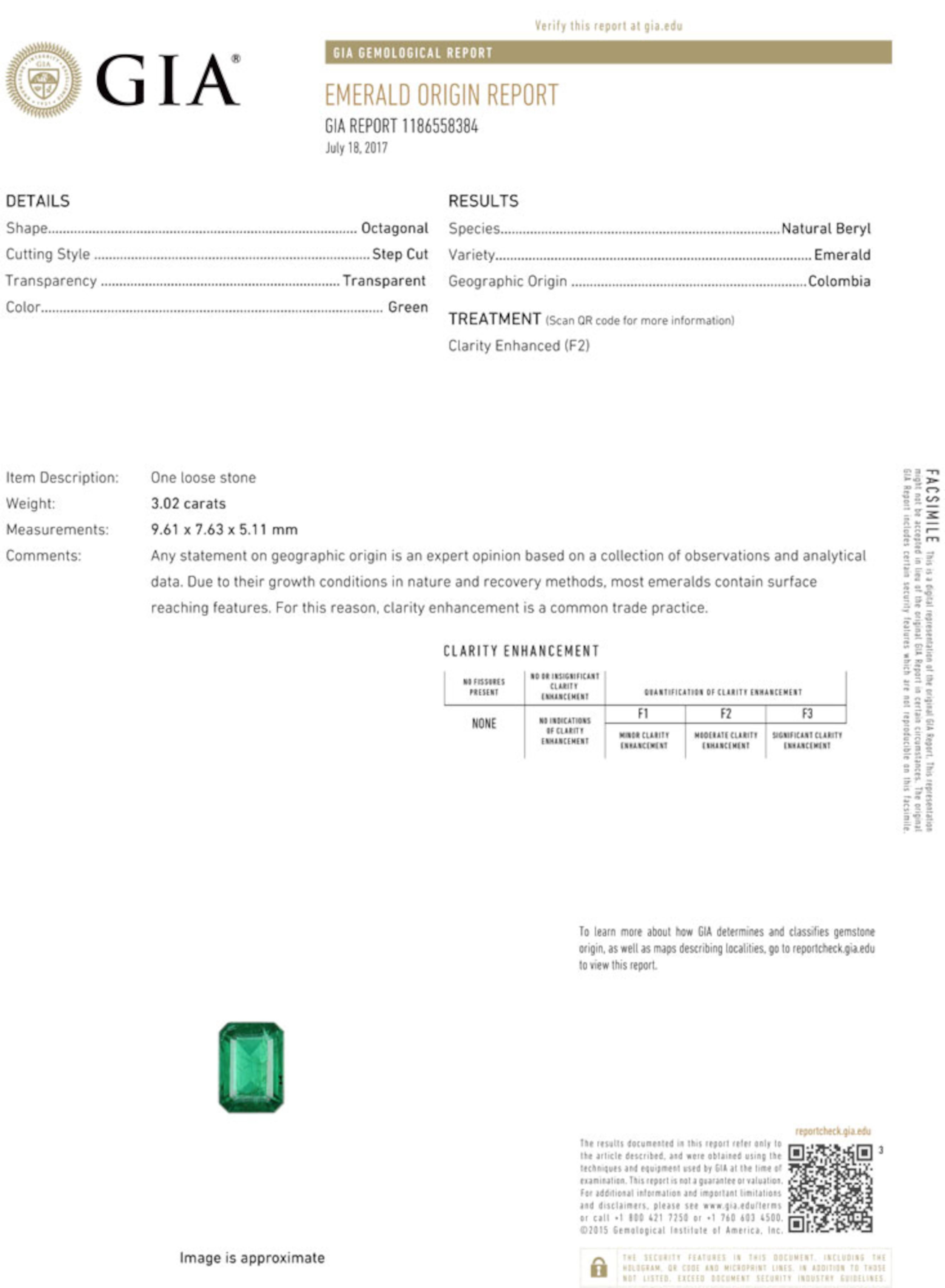 GIA-zertifiziert 3,02 Karat kolumbianischen Smaragd und Trillion Diamond Ring in Platin für Damen oder Herren im Angebot