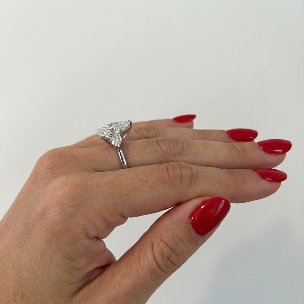 GIA-zertifiziert 3,02 Karat D Internally Flawless Typ IIa Pear Cut Diamond Ring für Damen oder Herren im Angebot