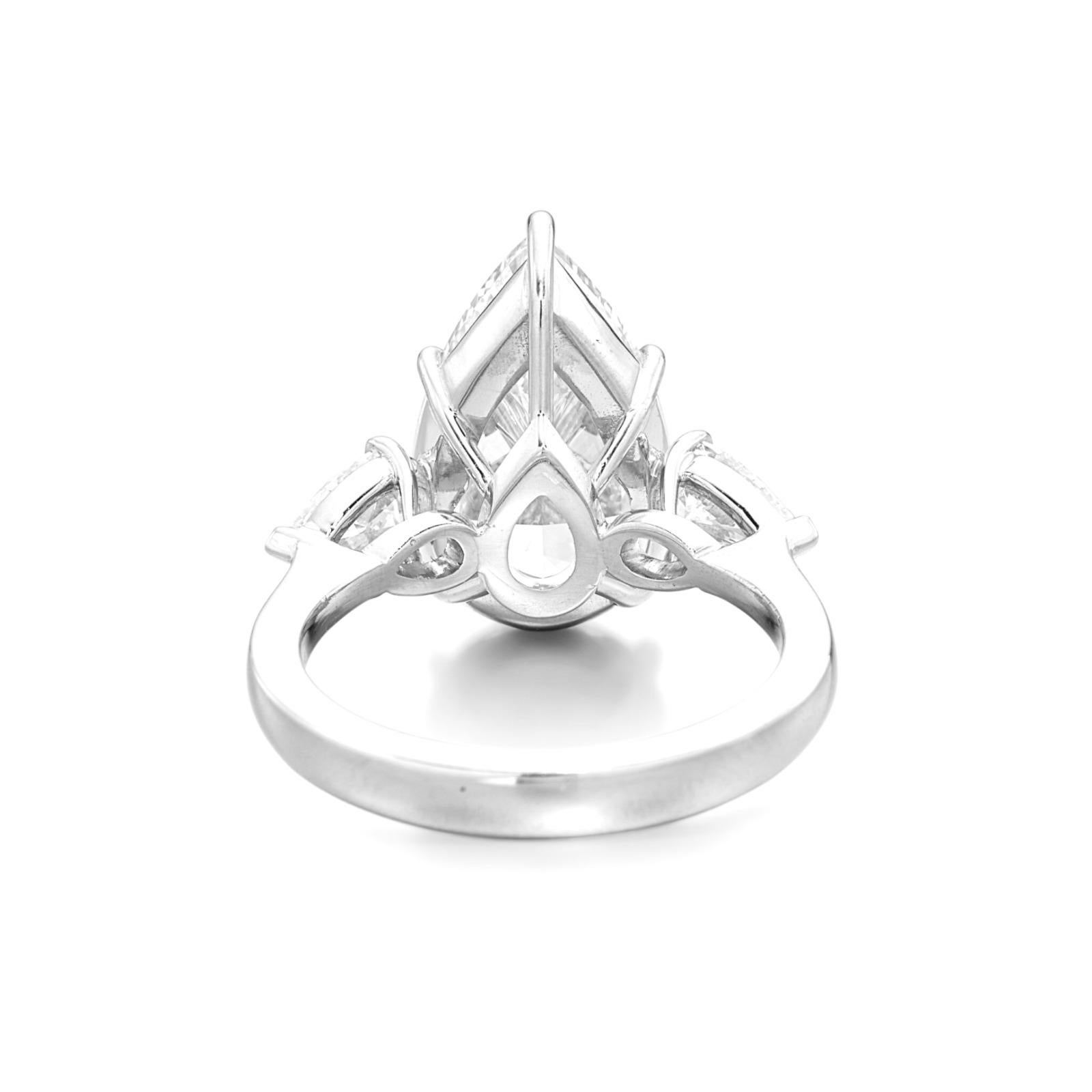 GIA-zertifiziert 3,02 Karat D Internally Flawless Typ IIa Pear Cut Diamond Ring im Angebot 2